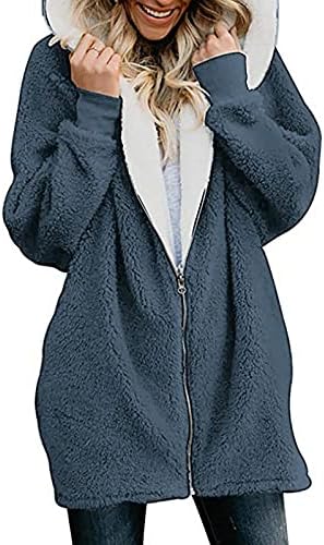 Foviguo zimski kaputi za žene plus veličine, plaža Osnovni zimski kaputi žene sa kapuljačom dugih rukava Comfy kaput čvrsto
