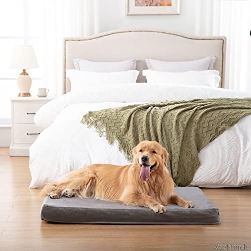 PETORREY ortopedski krevet za izuzetno velike pse, XL Memory Foam pseći krevet za sanduk sa gel pjenom za hlađenje, perivi poklopac