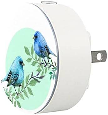 2 paket Plug-in Nightlight LED Night Light Blue birds uzorak sa senzorom sumraka do zore za dečiju sobu, dečiju sobu, kuhinju, hodnik