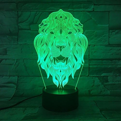 MOLLY HIESON 3D Lion Tiger noćno svjetlo USB dodirni prekidač dekor stol optičke iluzije lampe 7 svjetla za promjenu boje LED stolna