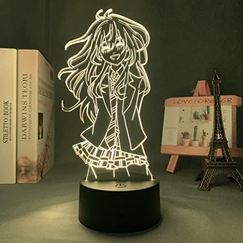 JSDECOR vaša laž u aprilu Anime 3D iluzija noćno svjetlo LED Stolne lampe Kaori Miyazono figura noćne lampe, 7/16 boja USB rasvjeta