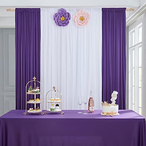 Ljubičasta pozadina zavjese zavjese 20x10ft debljine tkanine vjenčanje zavjese Party pozadina za Baby Shower rođendanske zabave