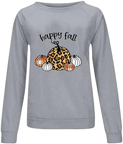 Dan zahvalnosti Ležerne prilike za žene Fall Plus size Dugi rukav Crew Crw Dukseri Leopard bundeve Grafički labavi pulover